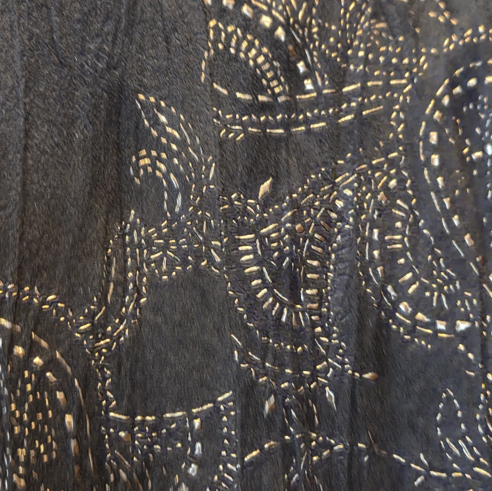 Reba Womens Maxi Lined Skirt Flowy Gypsy Boho Cowgirl Brown Copper Accents Sz 12 - Picture 5 of 10
